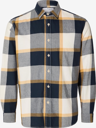 SELECTED HOMME Button Up Shirt 'REGOWEN' in Cream / Navy / Saffron, Item view