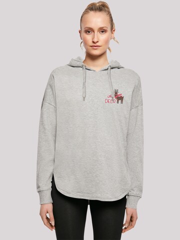 F4NT4STIC Sweatshirt 'Christmas Deer' in Grey: front