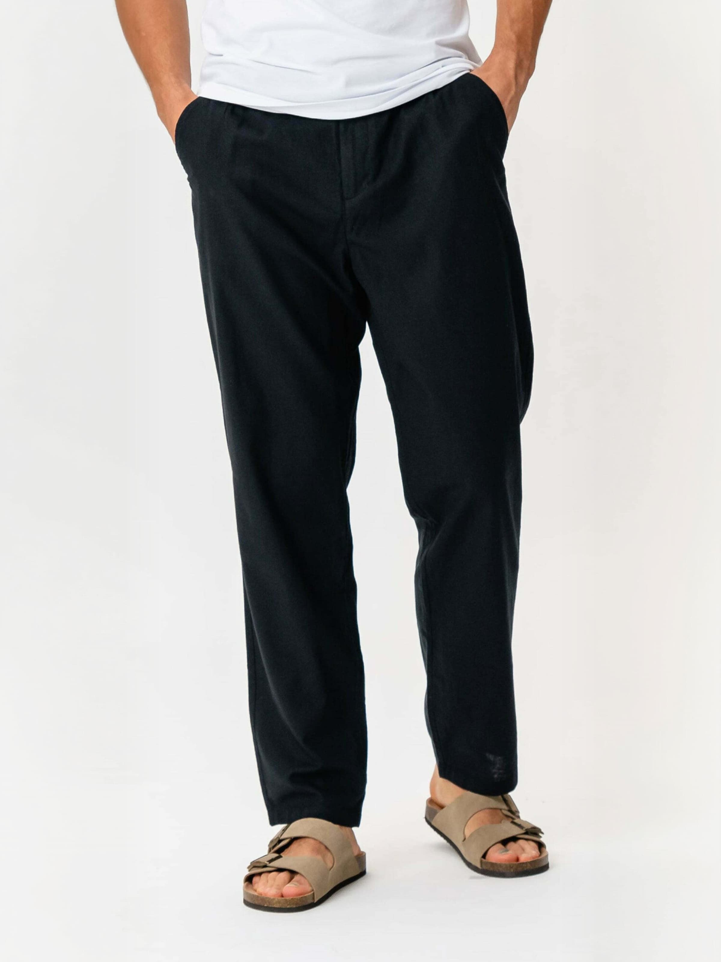 regular Pantaloni ' Cotton ' di TEESHOPPEN in nero
