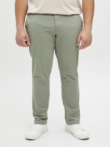Jack & Jones Plus Slimfit Lærredsbukser i grøn: forside