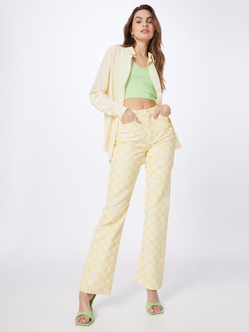 NEON & NYLON Regular Pants 'CRAY' in Yellow