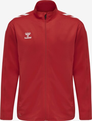 Hummel Athletic Zip-Up Hoodie in Red: front