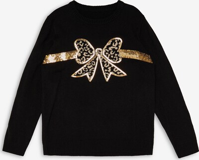 Threadgirls Pullover 'Bow Xmas' in hellbeige / gold / schwarz, Produktansicht