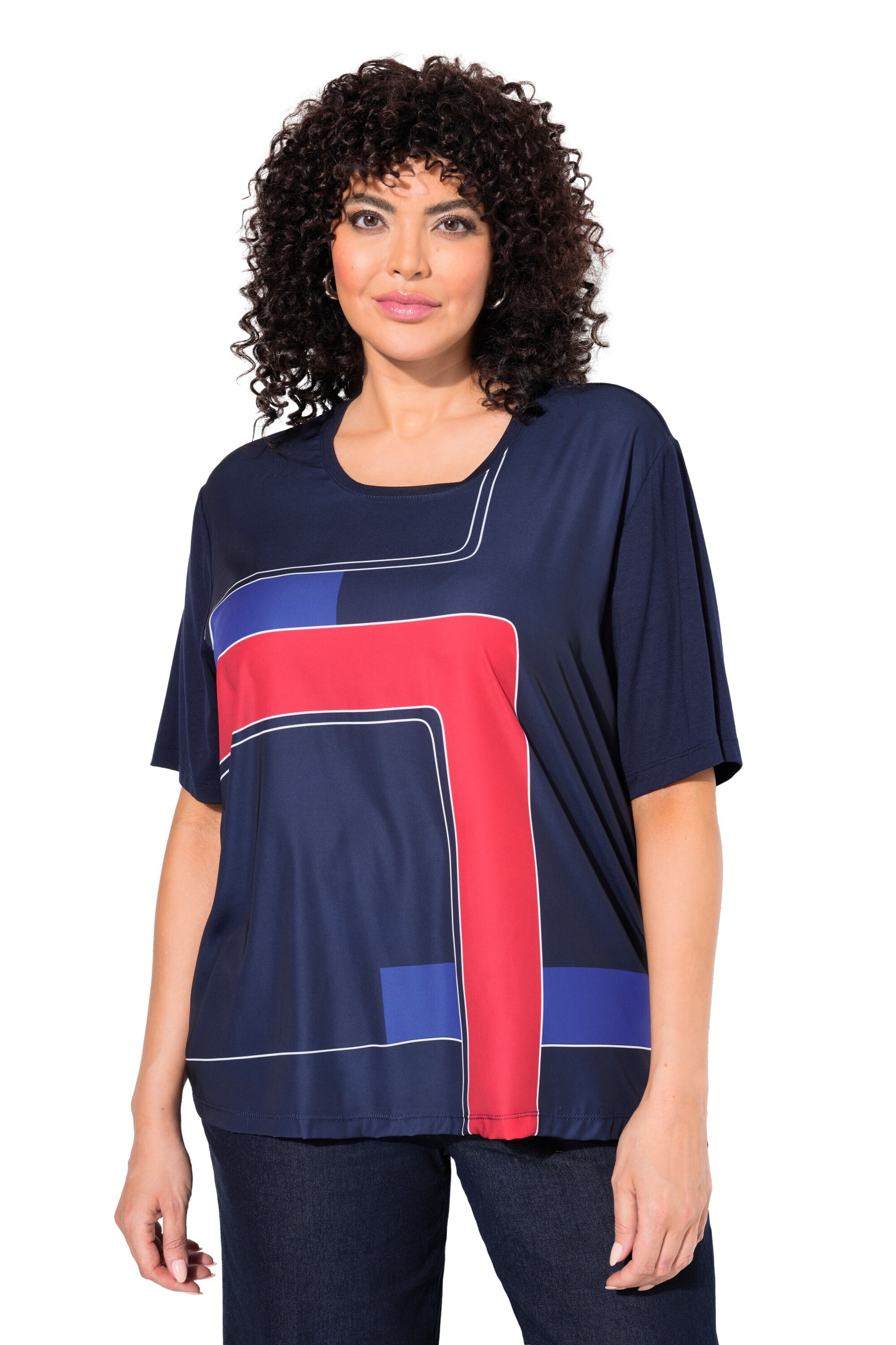 Ulla Popken T-shirt i blå: framsida