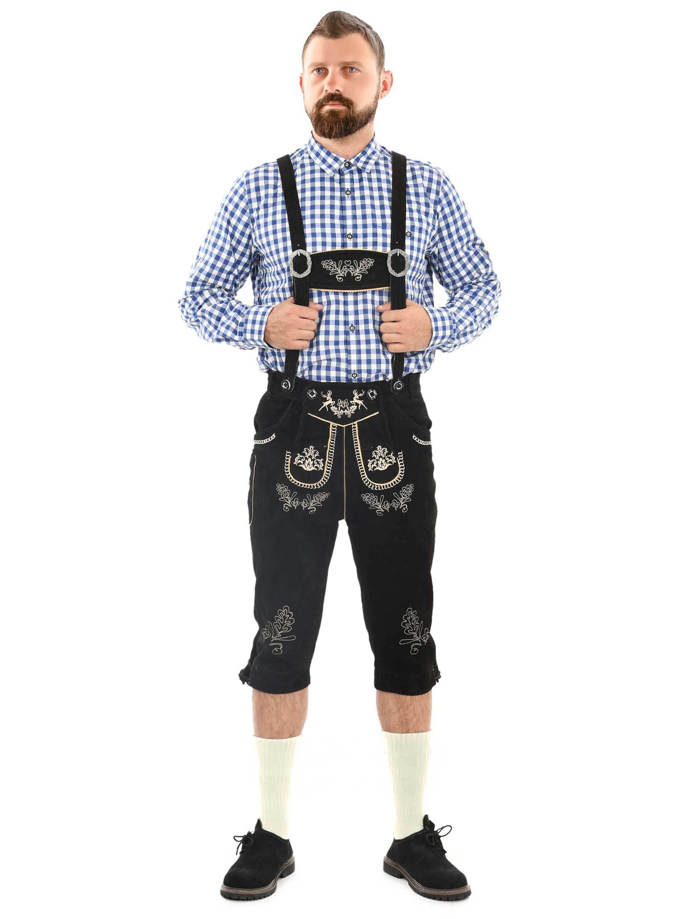 Alessandro Salvarini Regular Trachtenhose in Schwarz: Vorderseite