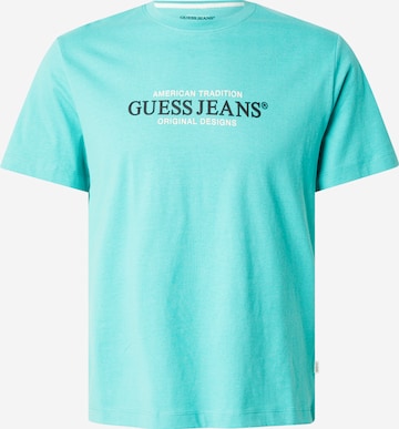 T-Shirt GUESS JEANS en bleu : devant