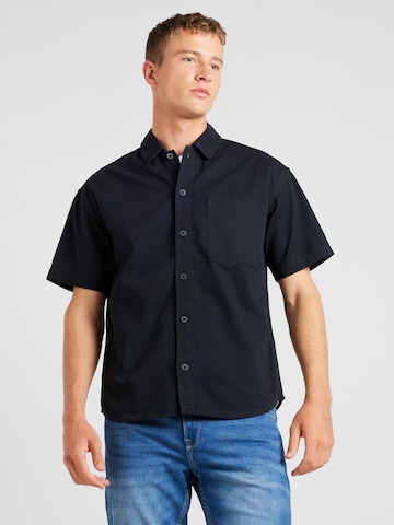 Coupe regular Chemise 'COLLECTIVE' JACK & JONES en noir : devant