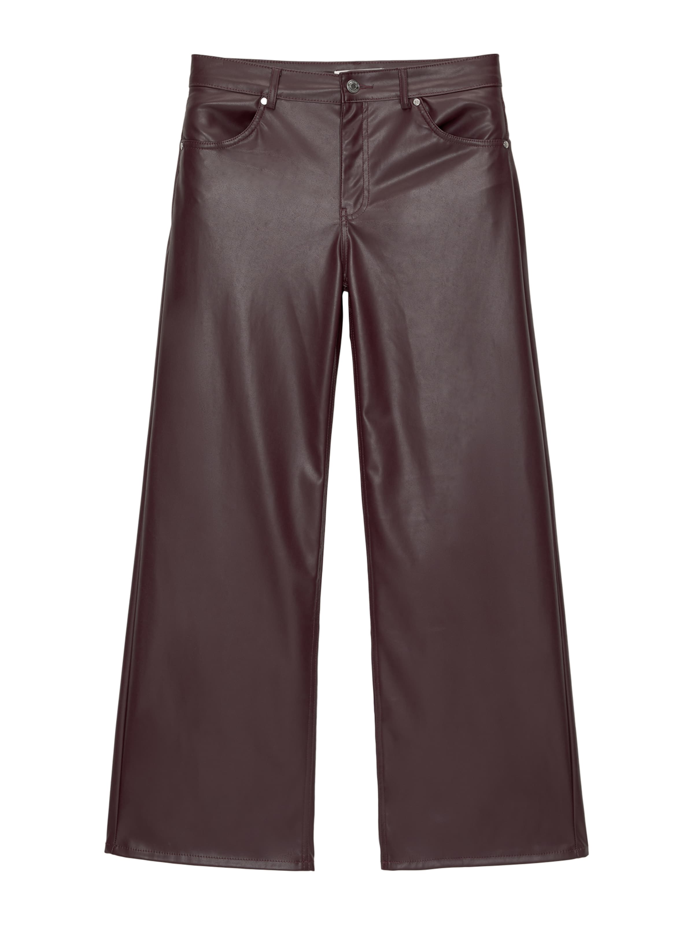 Pull&Bear Široký strih Nohavice - Červená: predná strana