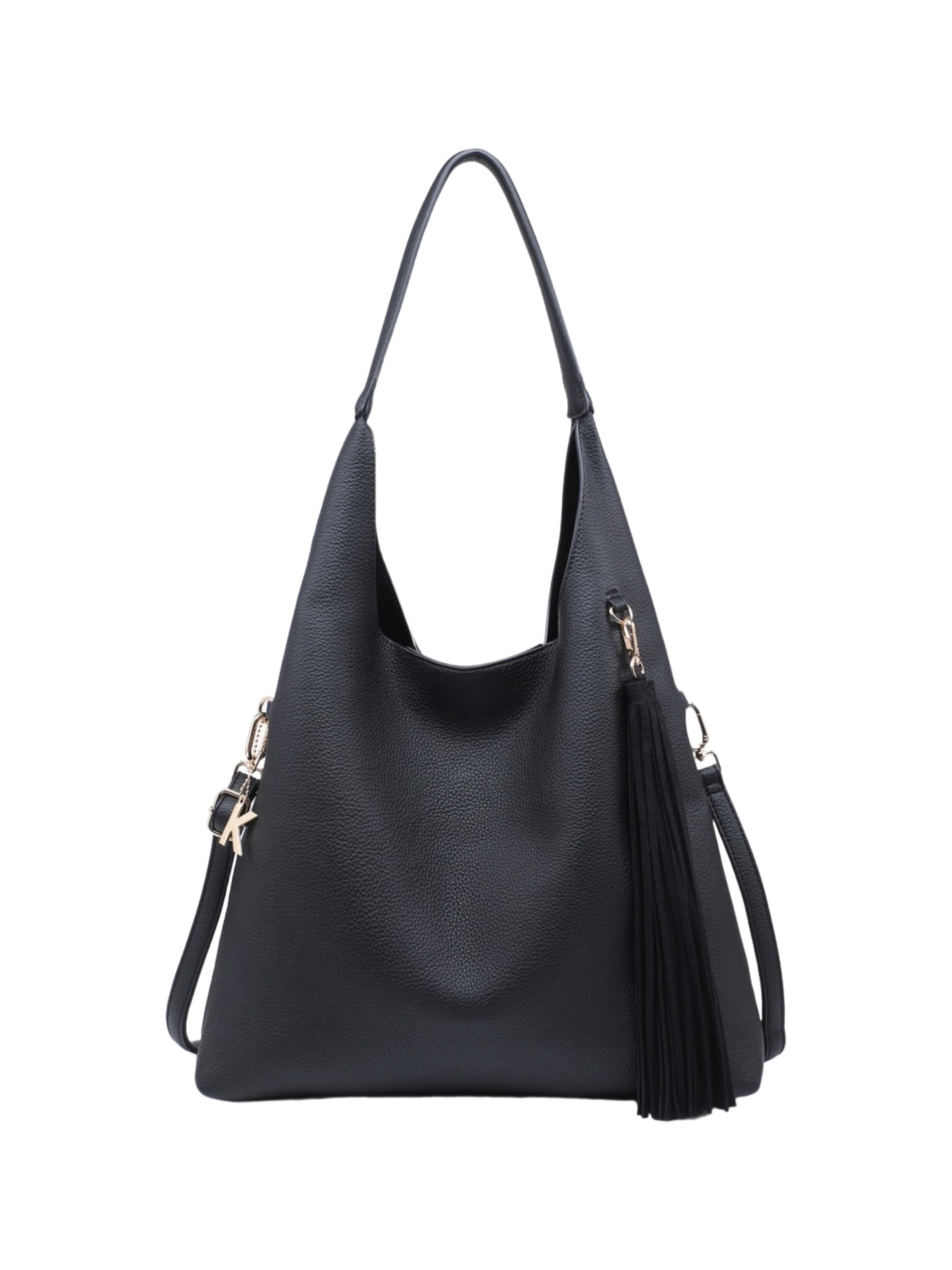 Borsa a mano 'Borsa a mano donna Kassandra Éclaire poliestere chiusura zip' di Kassandra in nero: frontale