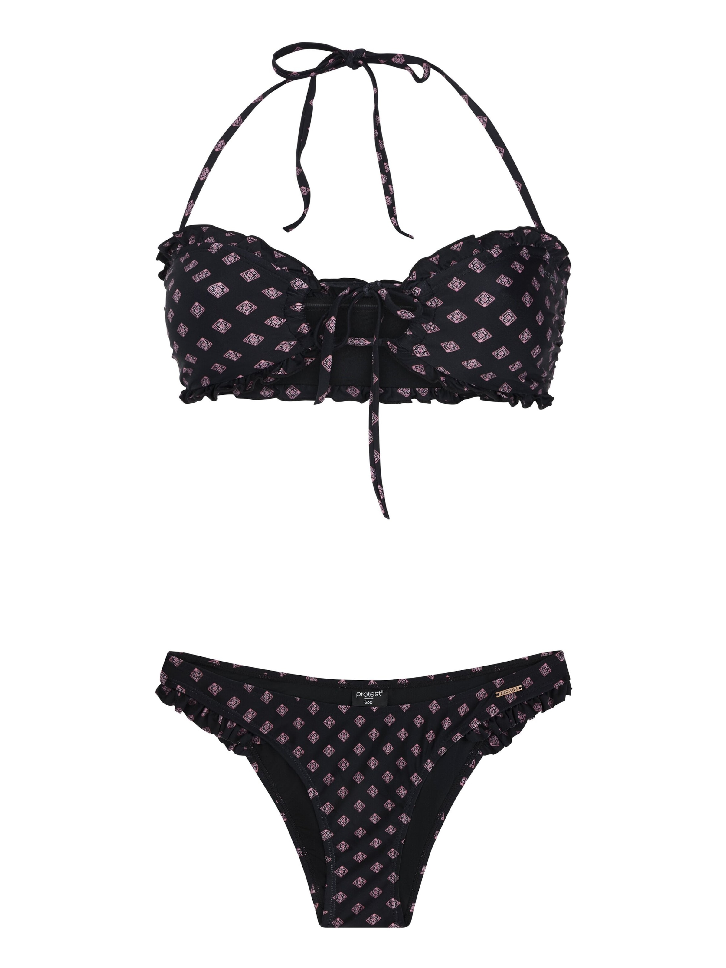 PROTEST Bandeau Bikini 'PRTXANTHE' in Schwarz: Vorderseite