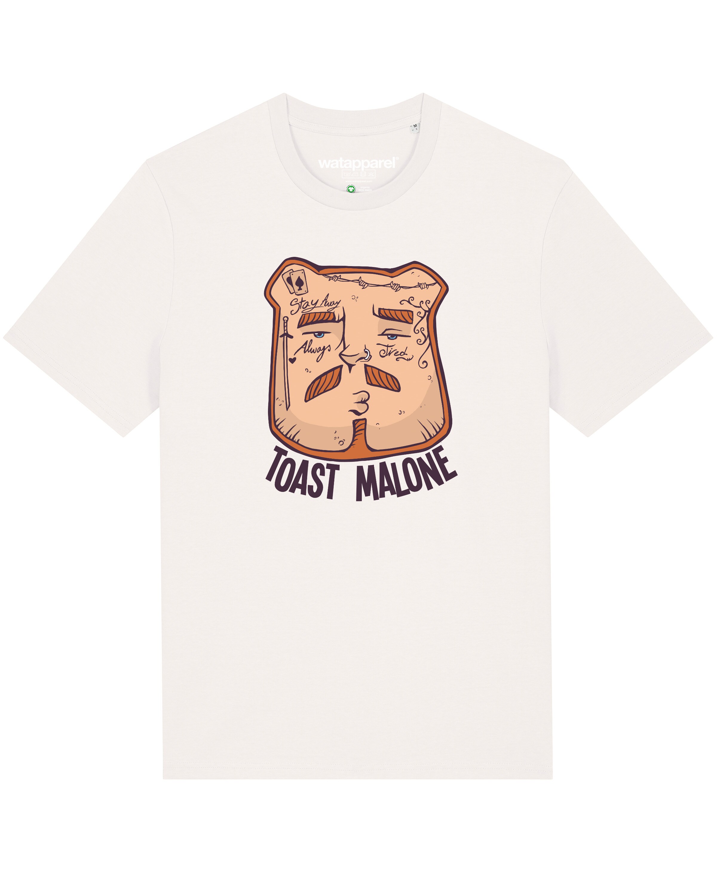 Watapparel T-Shirt ' Toast Malone ' in Weiß: Vorderseite