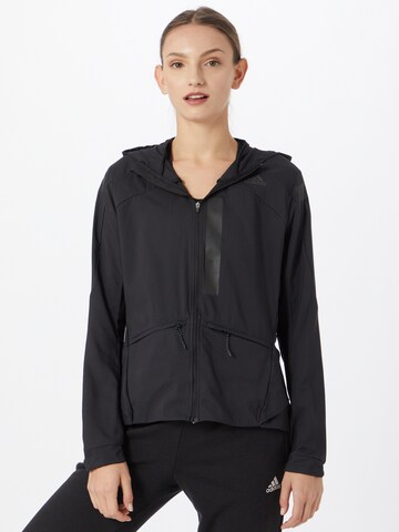 ADIDAS PERFORMANCE Sportjacke 'Marathon Translucent' in Schwarz: Vorderseite