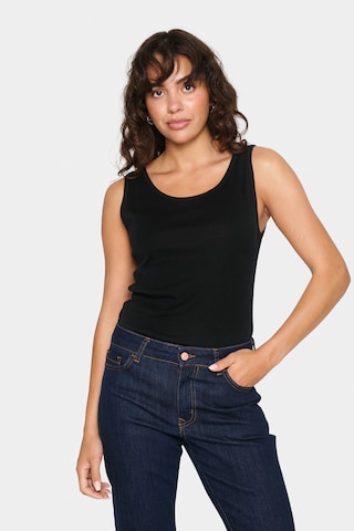 SAINT TROPEZ Top 'GarimaSZ' in Zwart: voorkant