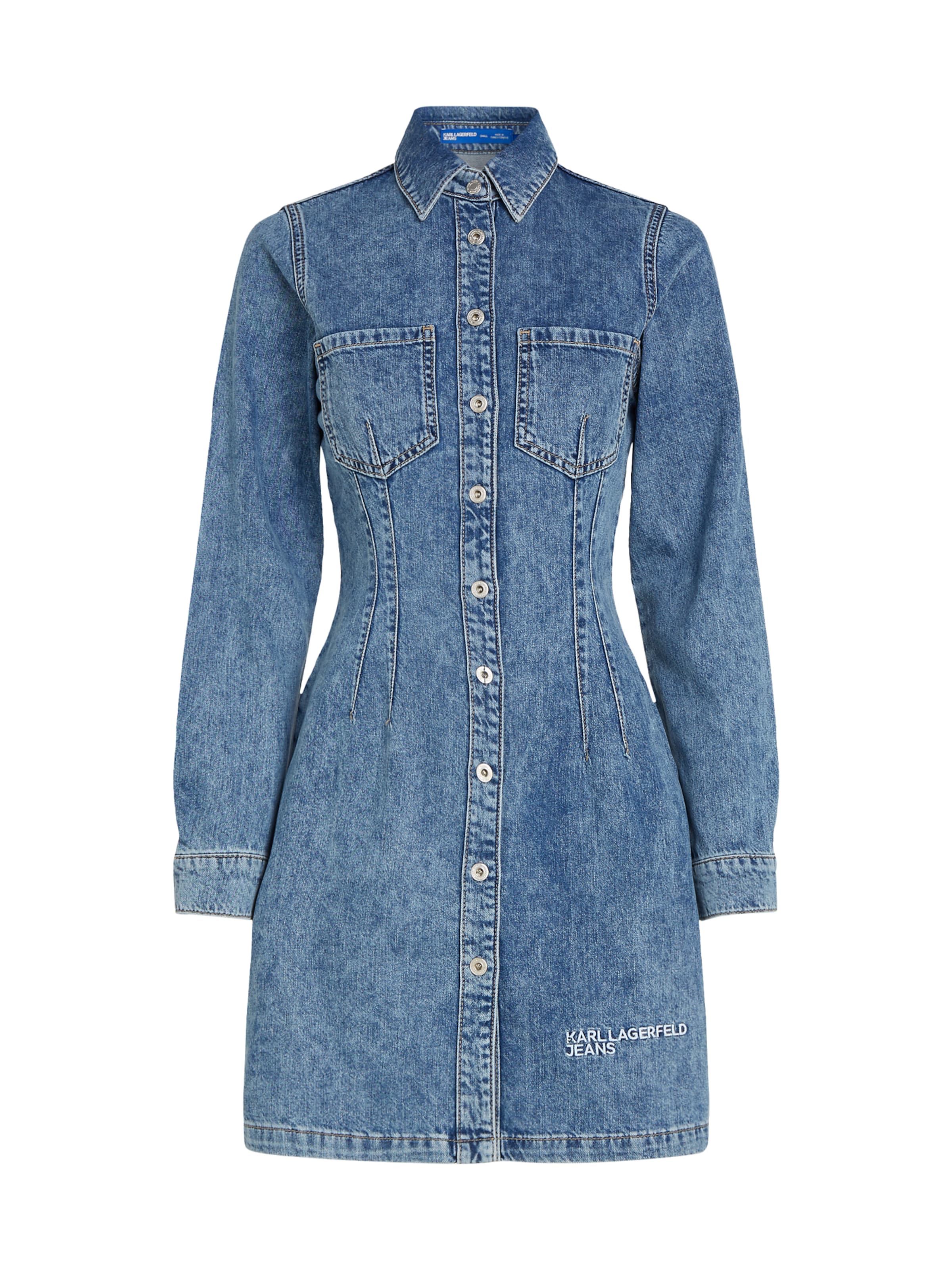 Abito camicia di KARL LAGERFELD JEANS in blu: frontale