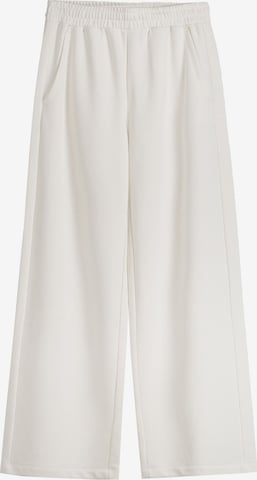 Bershka Wide leg Trousers in White: front