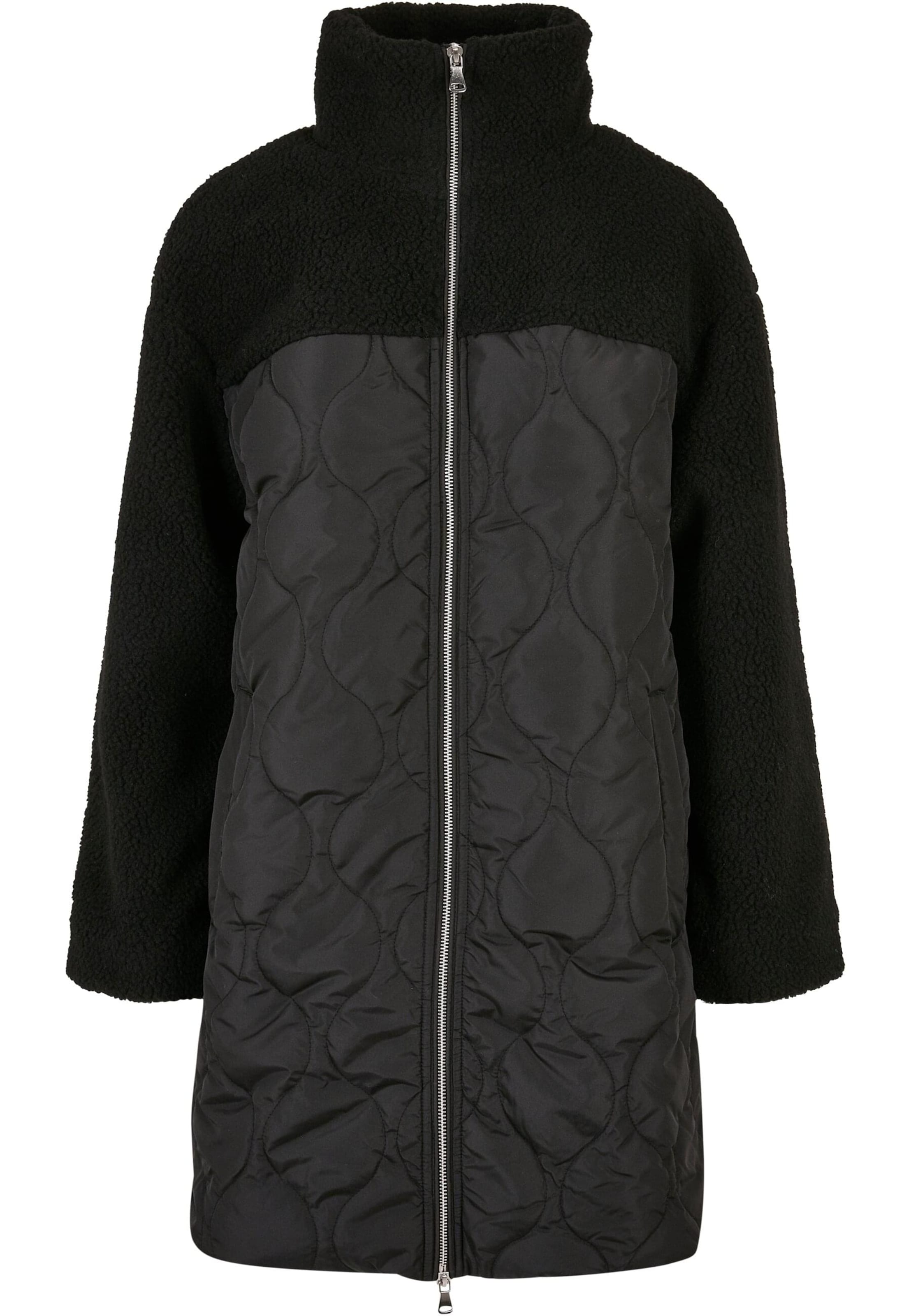 Urban Classics Between-seasons coat in Black: front