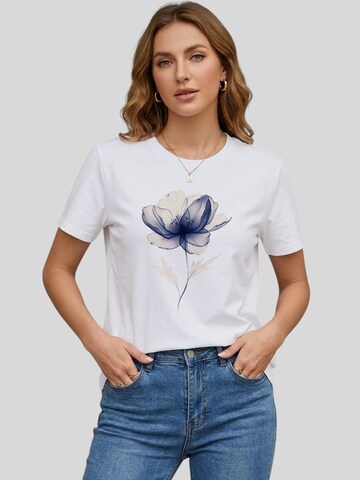 T-shirt 'Women's Short Sleeve Shirt Summer Tops' LapaPlus en blanc : devant