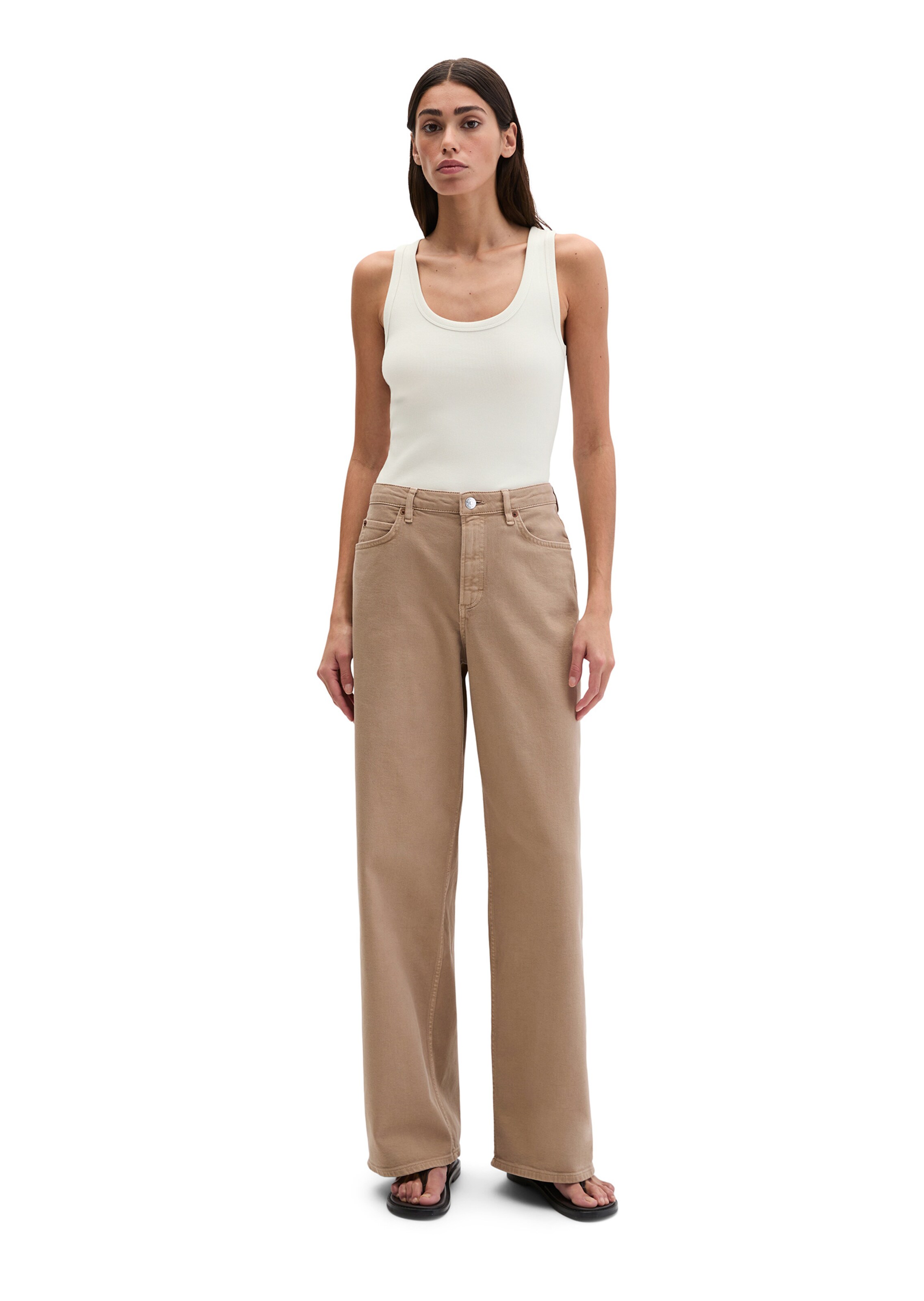 Marc O'Polo Wide leg Jeans 'Tolva' in Bruin