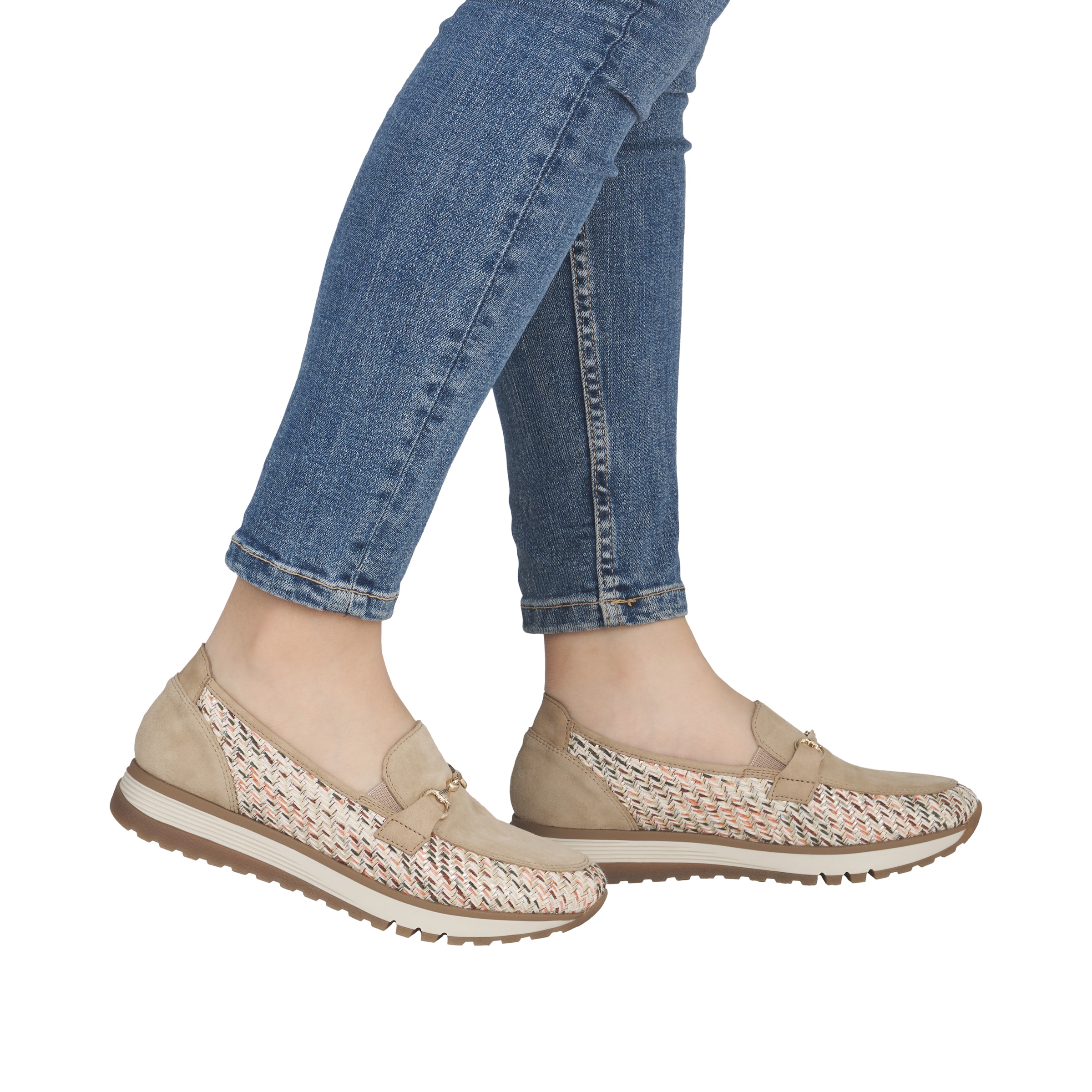 Rieker Moccasins '49042' in Beige: front