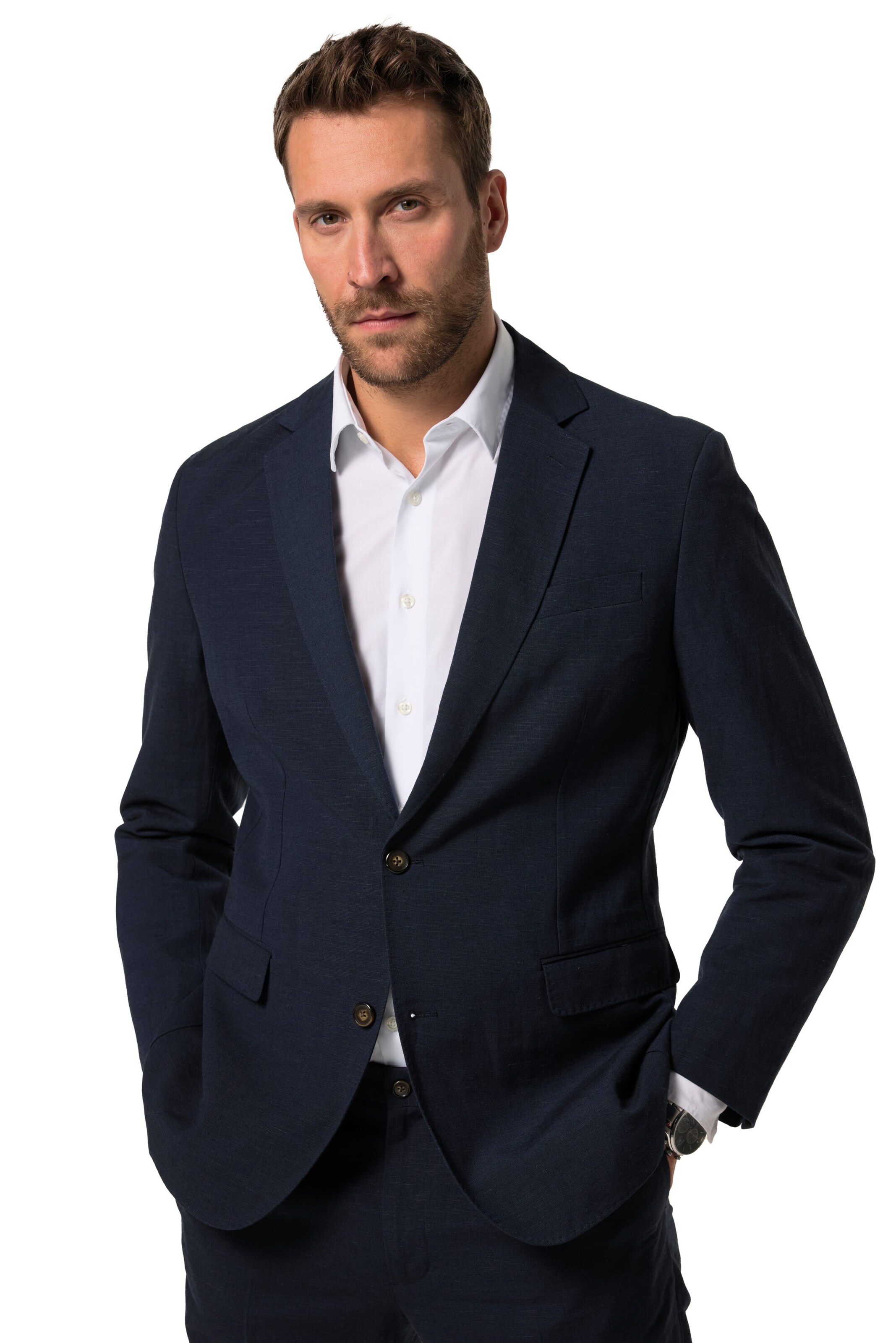 JP1880 Slim fit Colbert in Blauw: voorkant