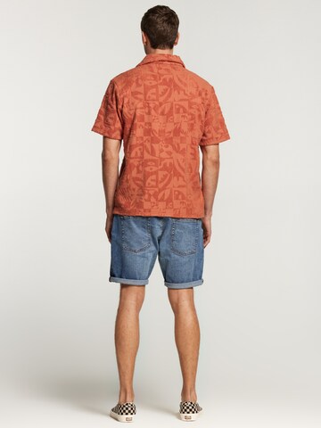 Shiwi Comfort fit Button Up Shirt 'TOWELING' in Orange