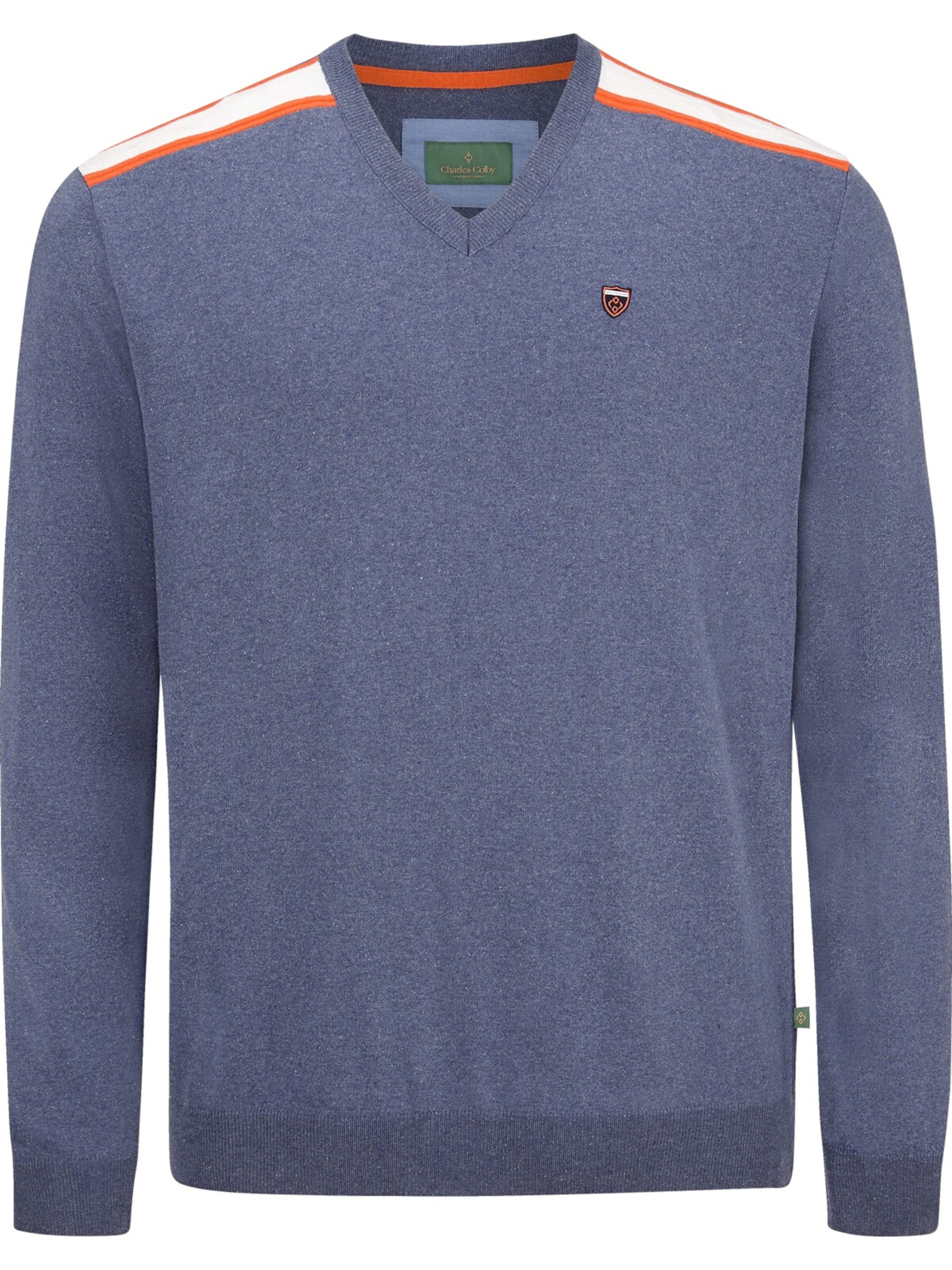 Männer Pullover & Strick Charles Colby Pullover 'Earl Perryn' in Taubenblau - SI79826