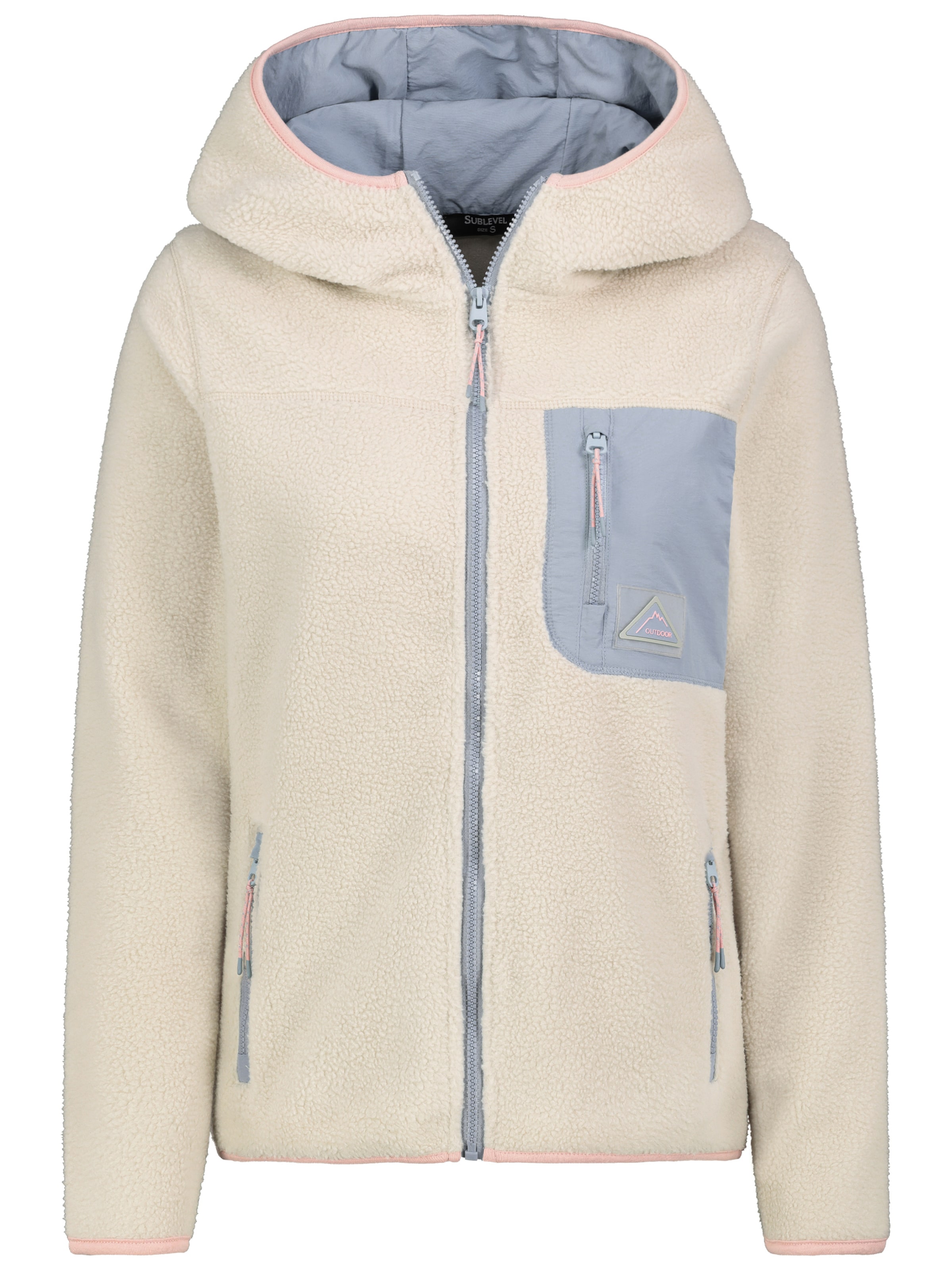 Sublevel Functionele fleece jas in Beige: voorkant