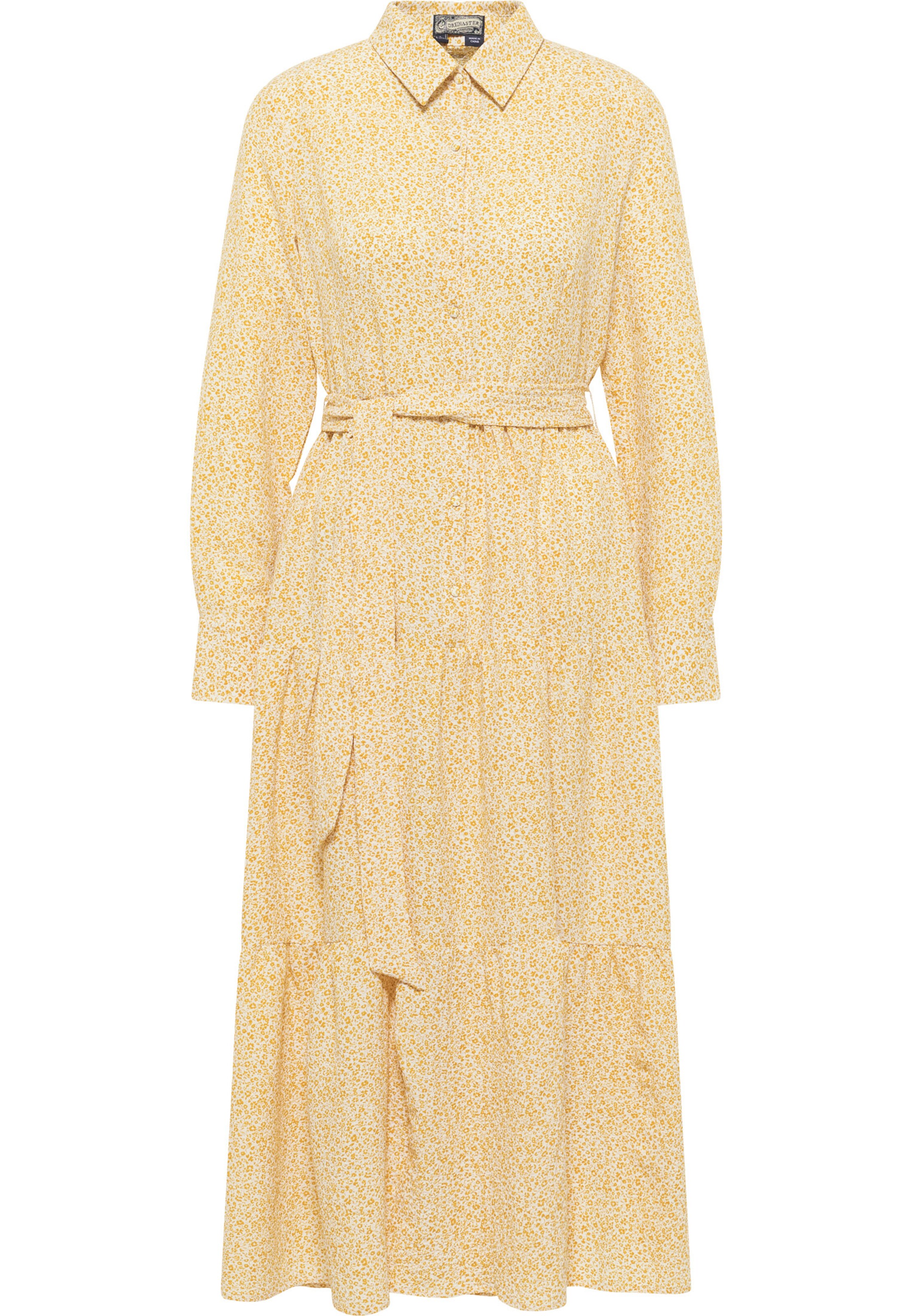 DreiMaster Vintage - Vestido camisero en amarillo: frente