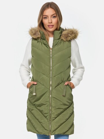 Threadbare Vest 'Pire' in Green: front