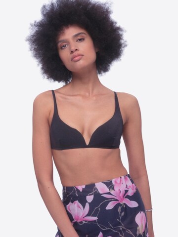 MAREZZA Bikinitop 'Ligeia V-wire top in Metallic Black' in Zwart
