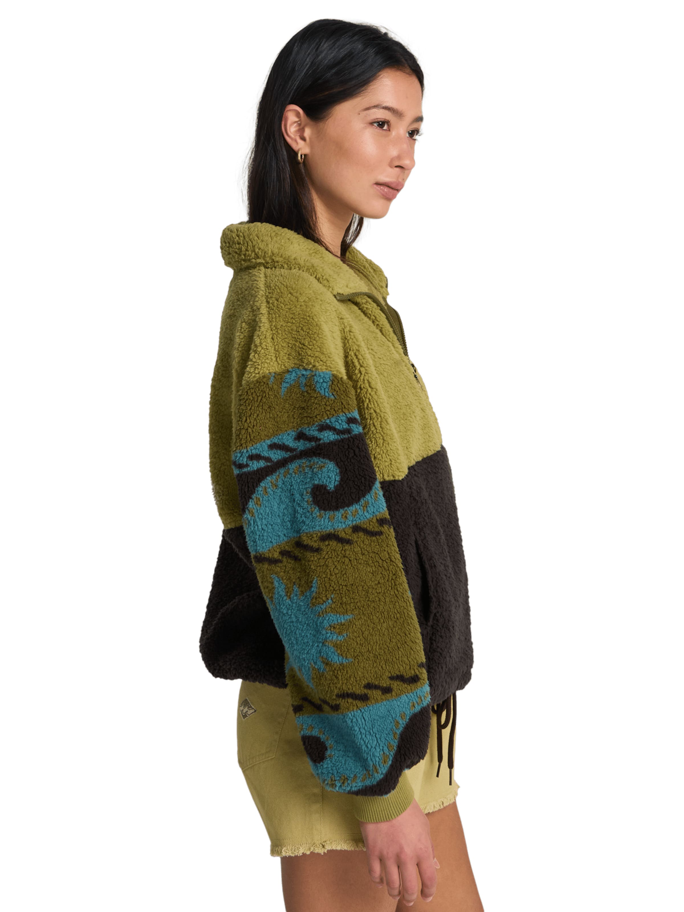 BILLABONG Fleece Jacket 'Time Off' in Green