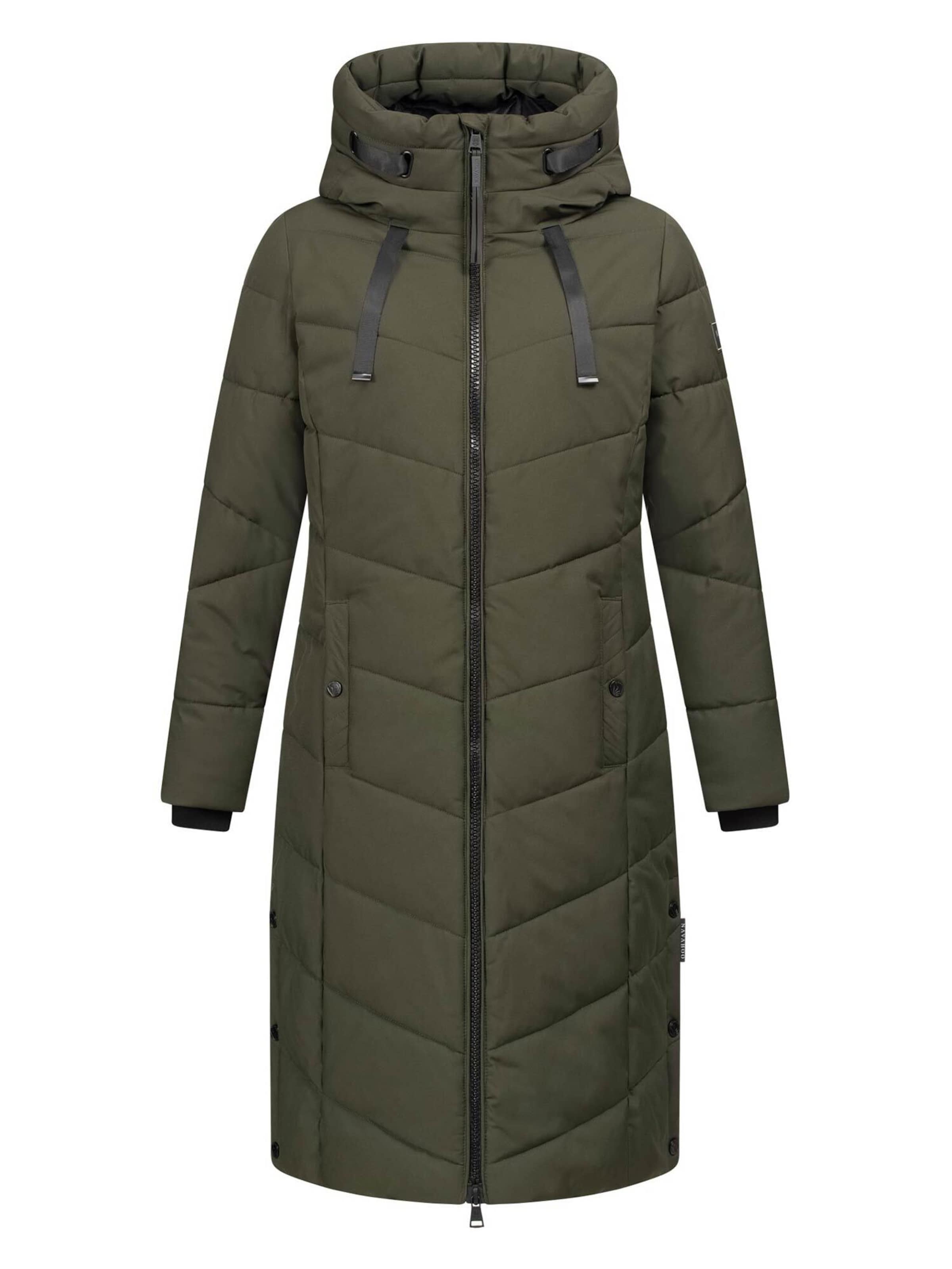 NAVAHOO Navahoo Schmatzibaer lange Damen Winter Steppjacke N009 ' ' in Grün