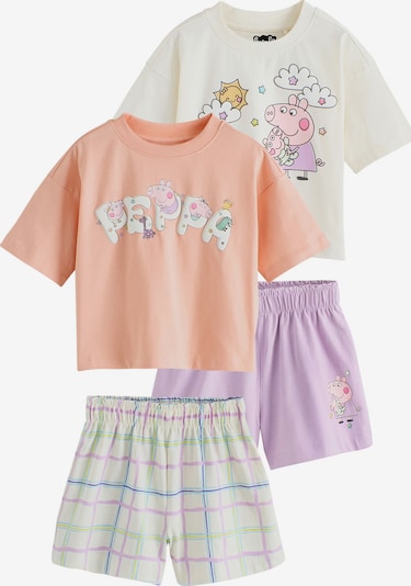Next Pidžama set 'Peppa Pig' veličine 98 u svijetloljubičasta / marelica / svijetloroza / bijela, Pregled proizvoda