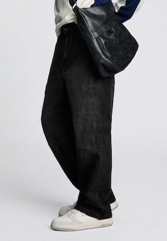 Bershka Baggy Cargo farmer - fekete