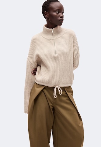 Pull&Bear Barrel Élére vasalt nadrágok - bézs: oldalt