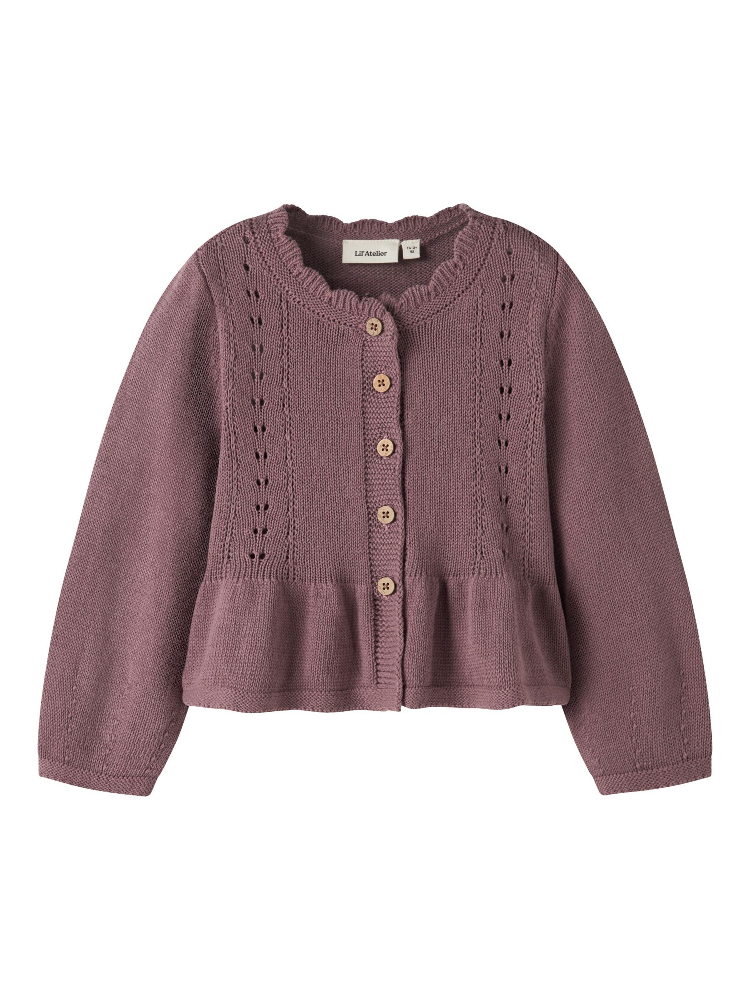 Lil'Atelier Strickjacke in Lila: Vorderseite