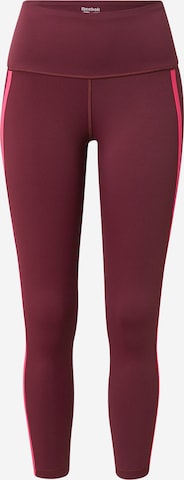Reebok Sport Skinny Workout Pants in Red: front