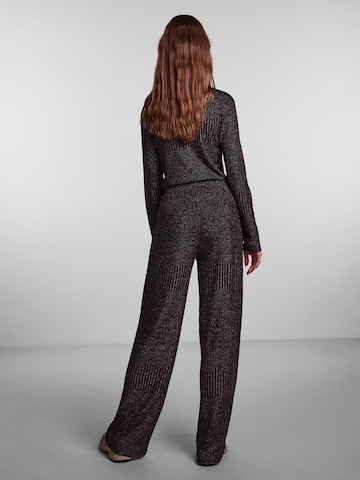 PIECES Wide leg Broek 'Mary' in Zwart