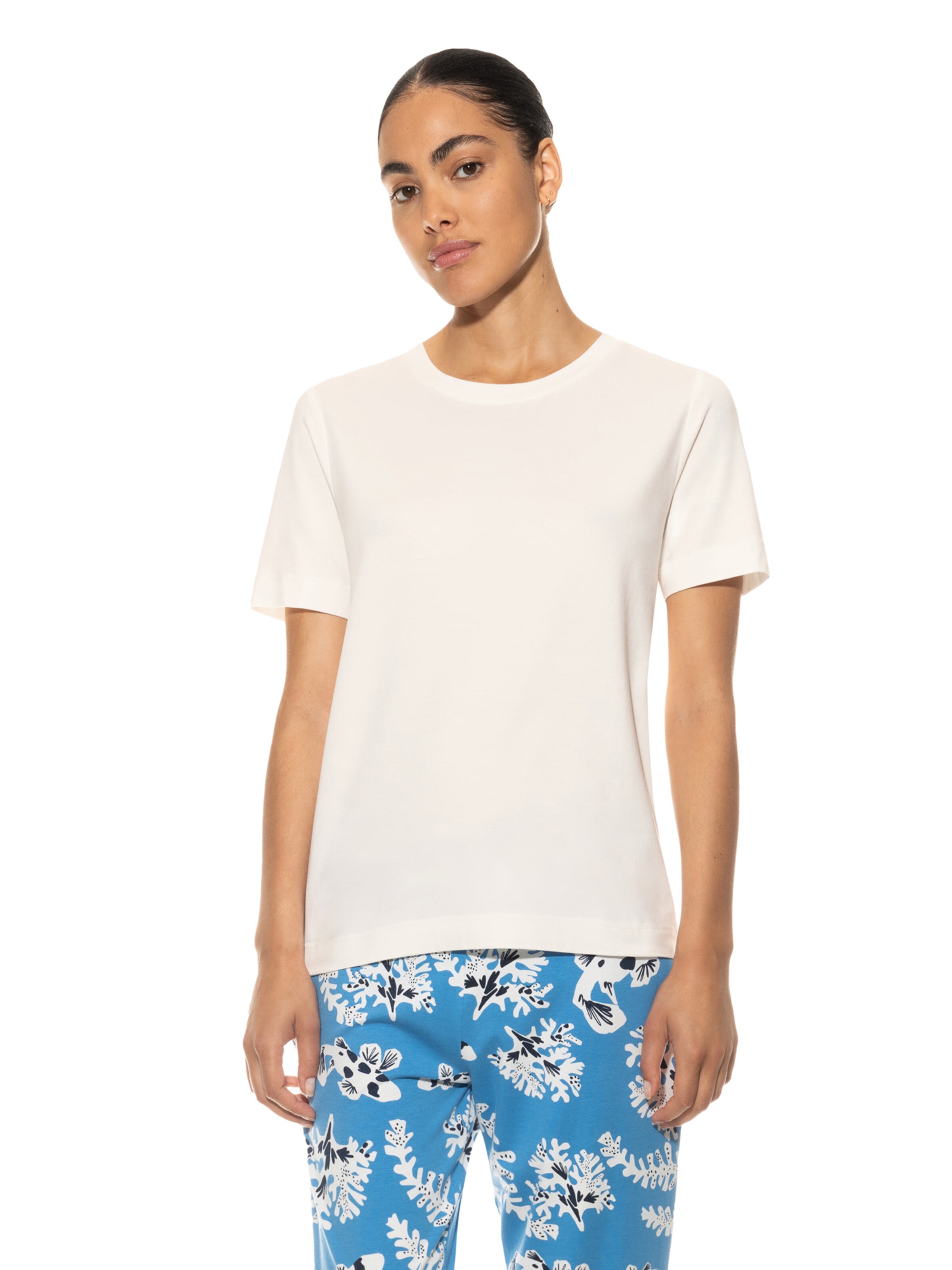 Mey Pajama shirt 'Tessie' in White: front