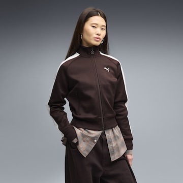 PUMA Sweatjacke 'T7 ALWAYS ON' in Braun