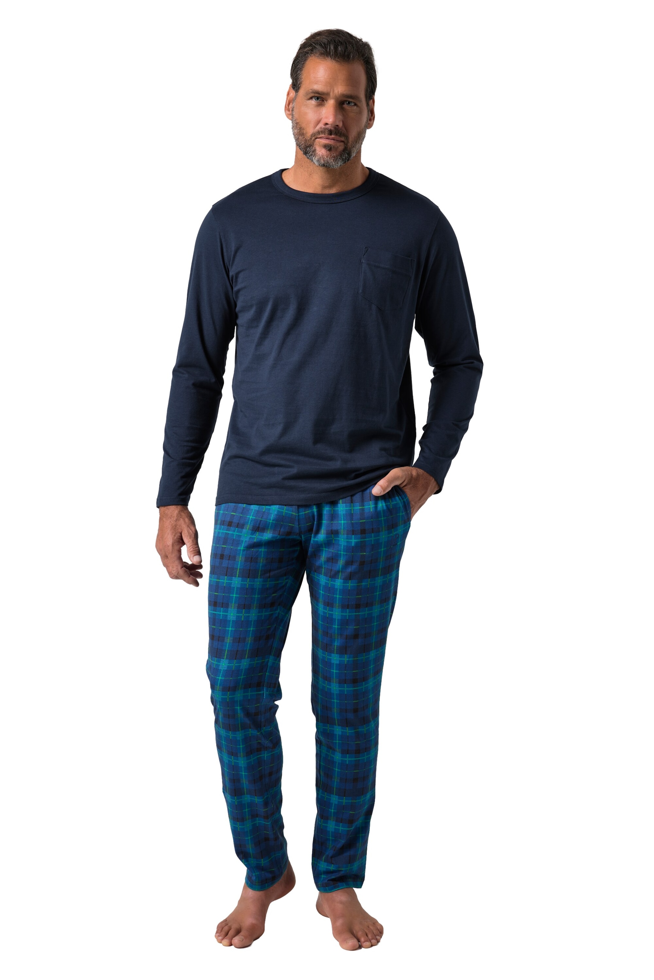 JP1880 Pyjama in Blau: Vorderseite
