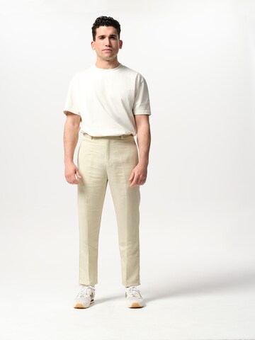 ABOUT YOU x Jaime Lorente Slim fit Trousers with creases 'Alessio' in Beige