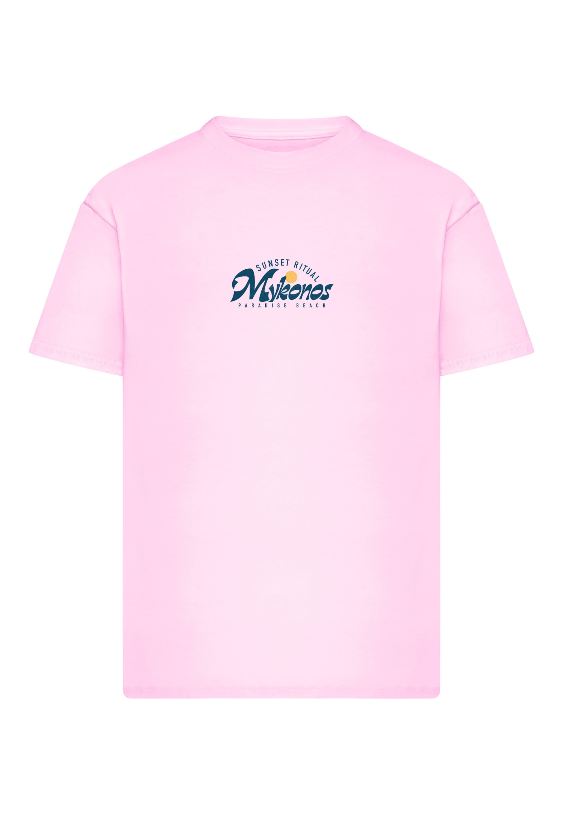 Mister Tee - Camisa 'Mykonos Mood' em rosa: frente