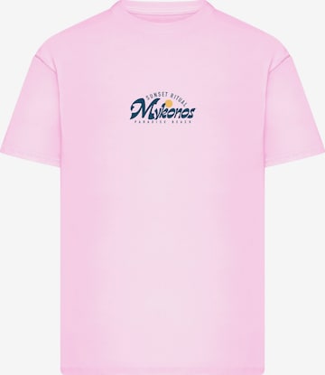 Mister Tee - Camisa 'Mykonos Mood' em rosa: frente