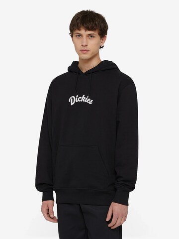 DICKIES Sweatshirt 'FISHERSVILLE' in Zwart: voorkant