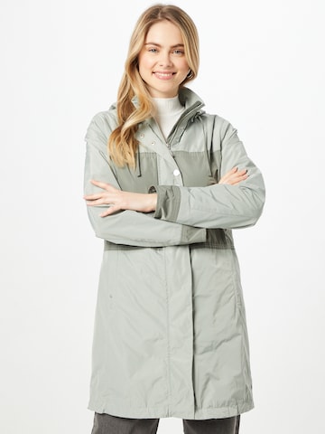 Amber & June Between-Seasons Coat in Grey: front