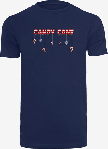 T-Shirt 'Candy Cane' Merchcode en bleu : devant