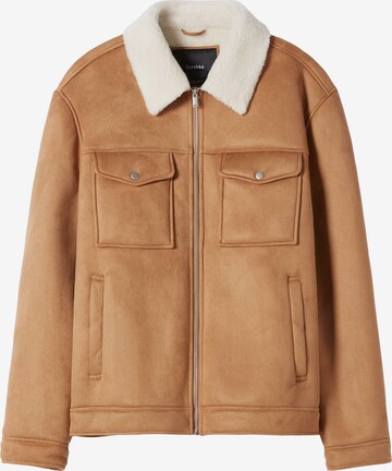 Bershka Between-Season Jacket in Brown: front