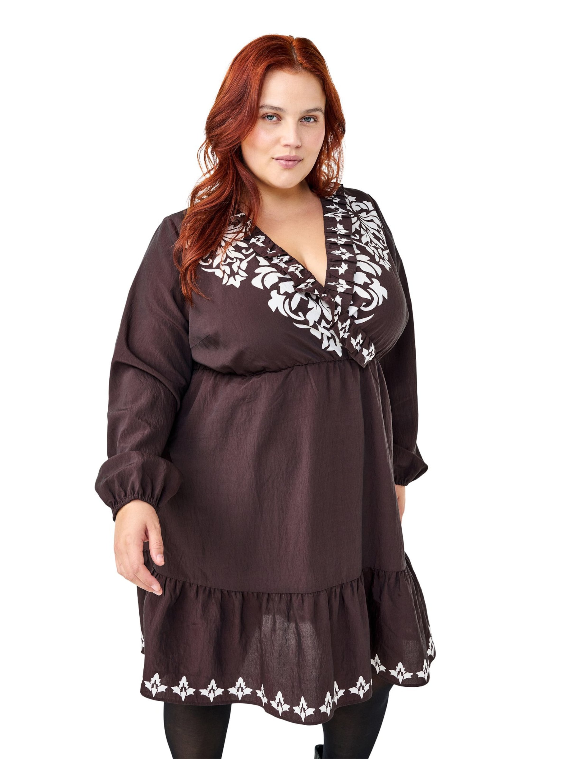 Zizzi Рокля 'MCOLORADO' в кафяво: отпред