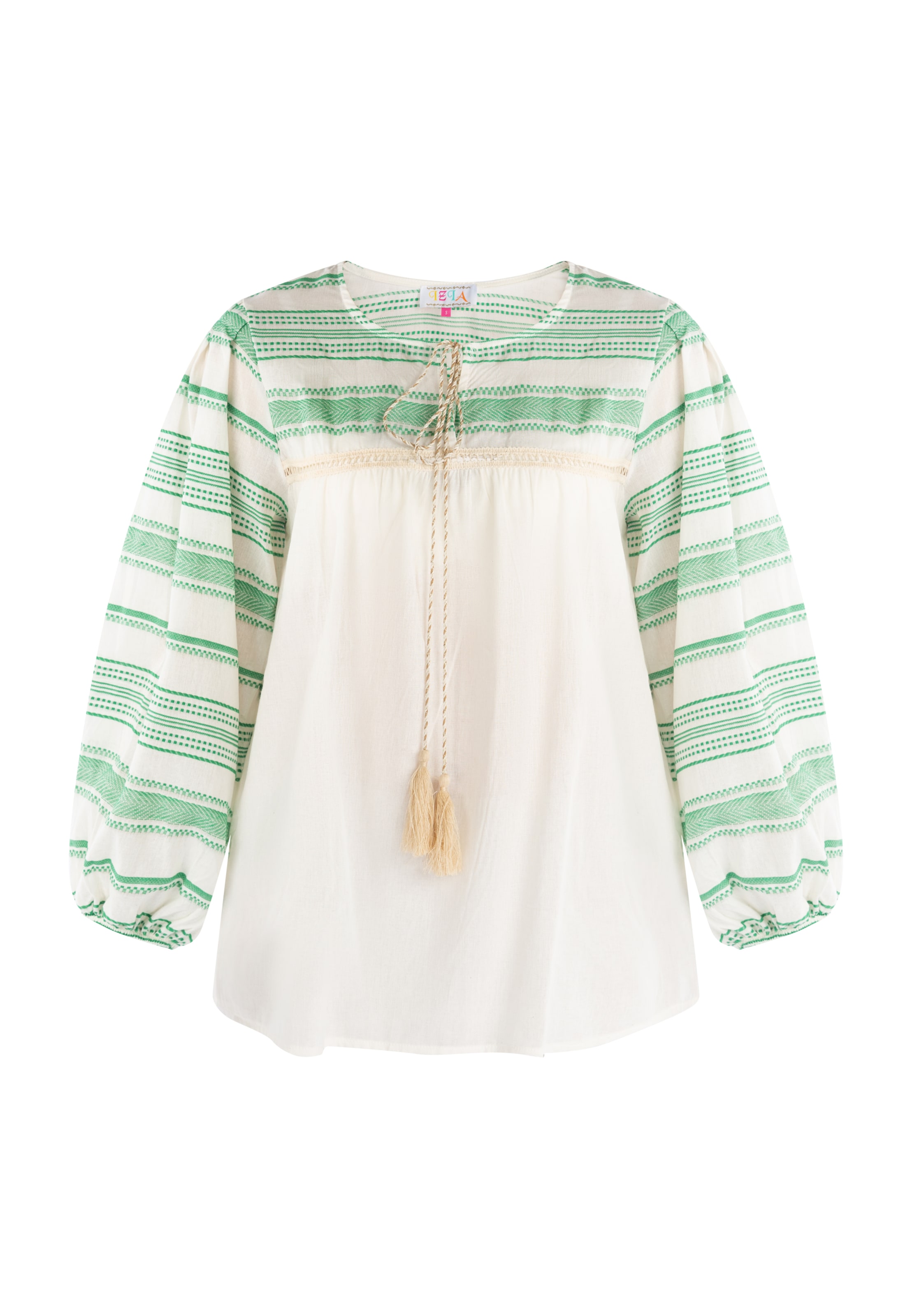 IZIA Μπλούζα σε πράσινο / φυσικό λευκό, Άποψη προϊόντος